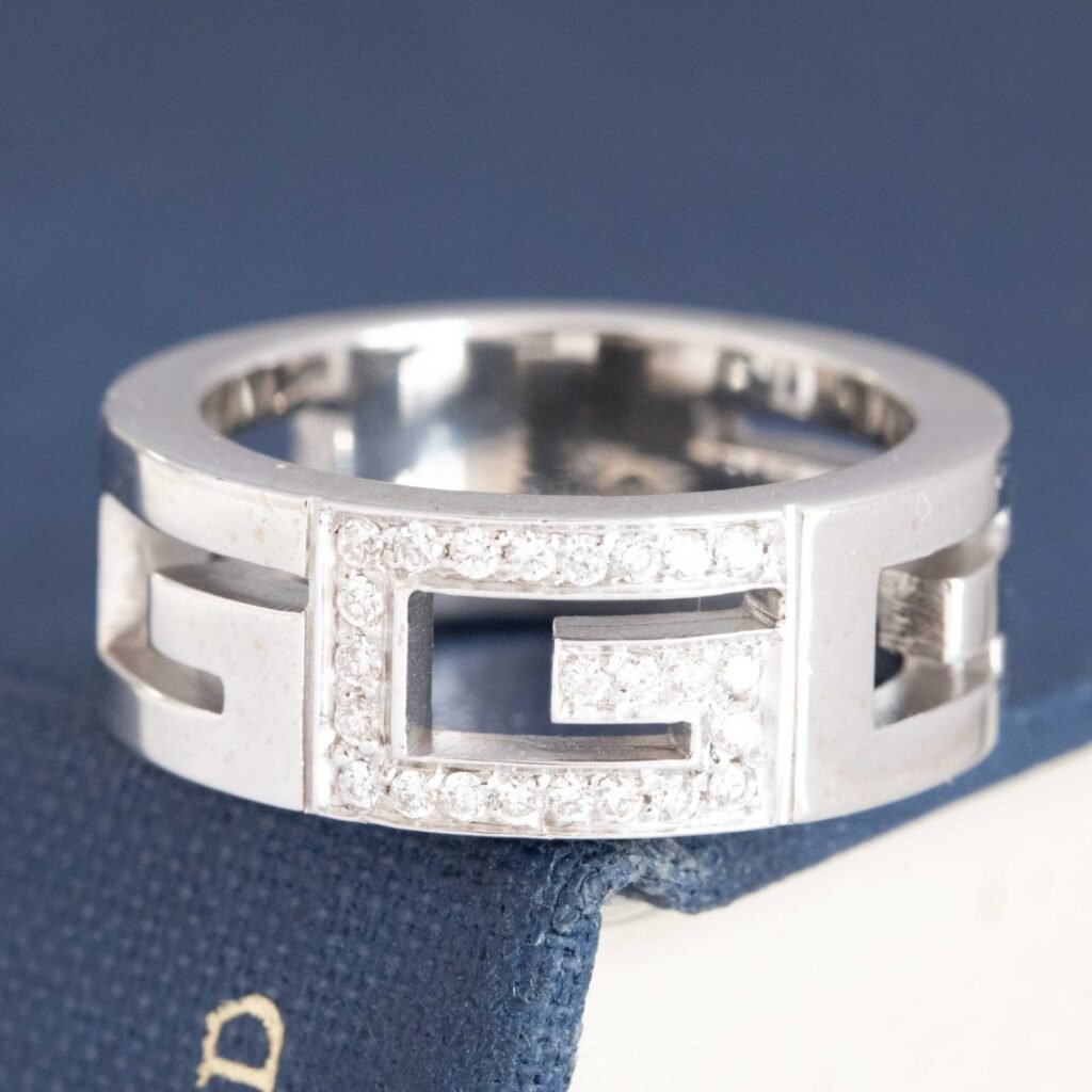 Vintage Open Work G Logo Diamond Band, by Gucci