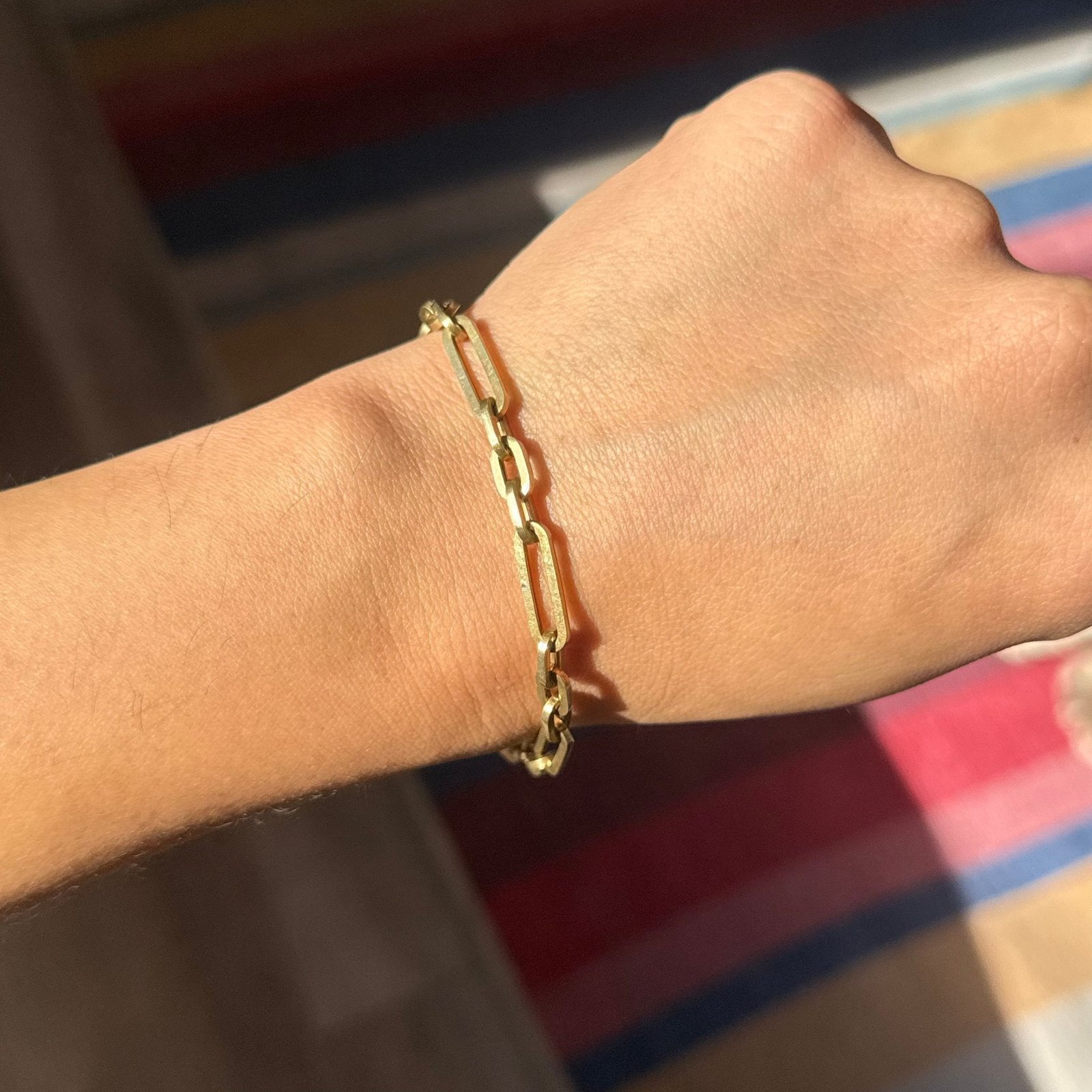 Vintage Paper Clip Chain Bracelet, Italian - Image 2