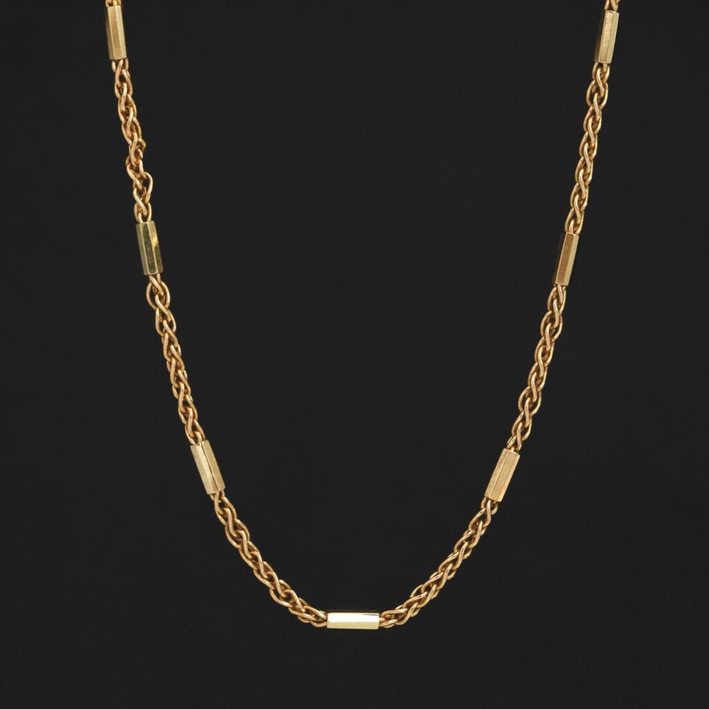 Vintage Petite Fancy Link Chain Necklace, Italian