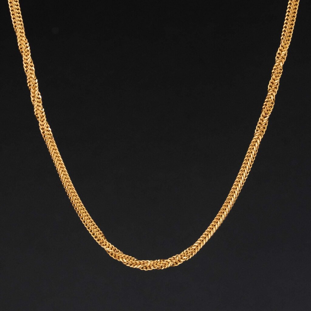 Vintage Quad Curb Link Chain, 21kt