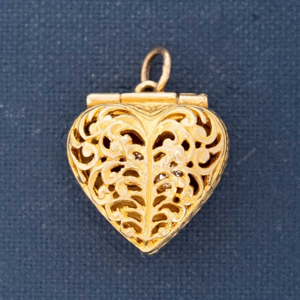 Vintage Ring Box Charm Pendant, English