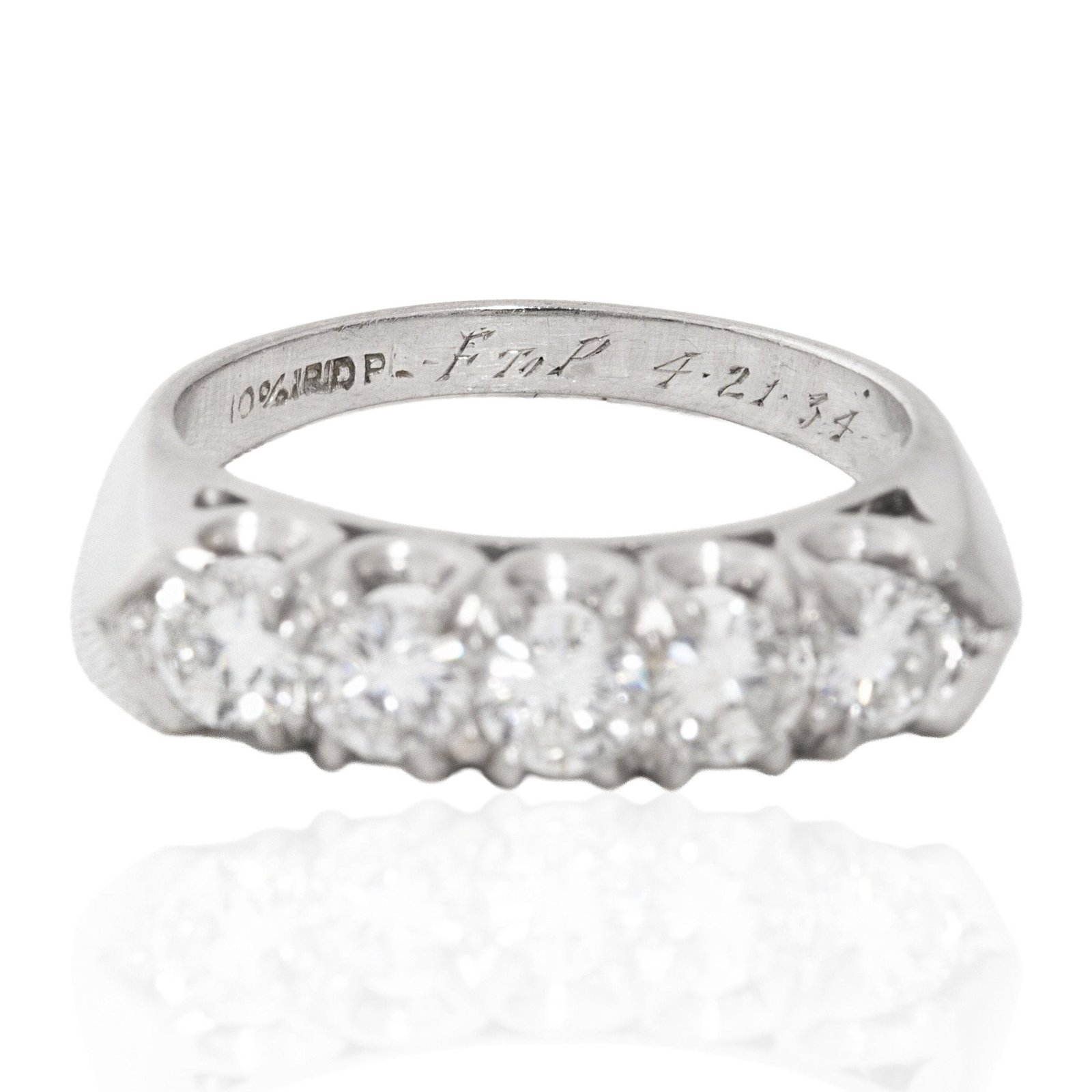 1.00ctw Vintage Round Brilliant Diamond 5-Stone Band - Image 5