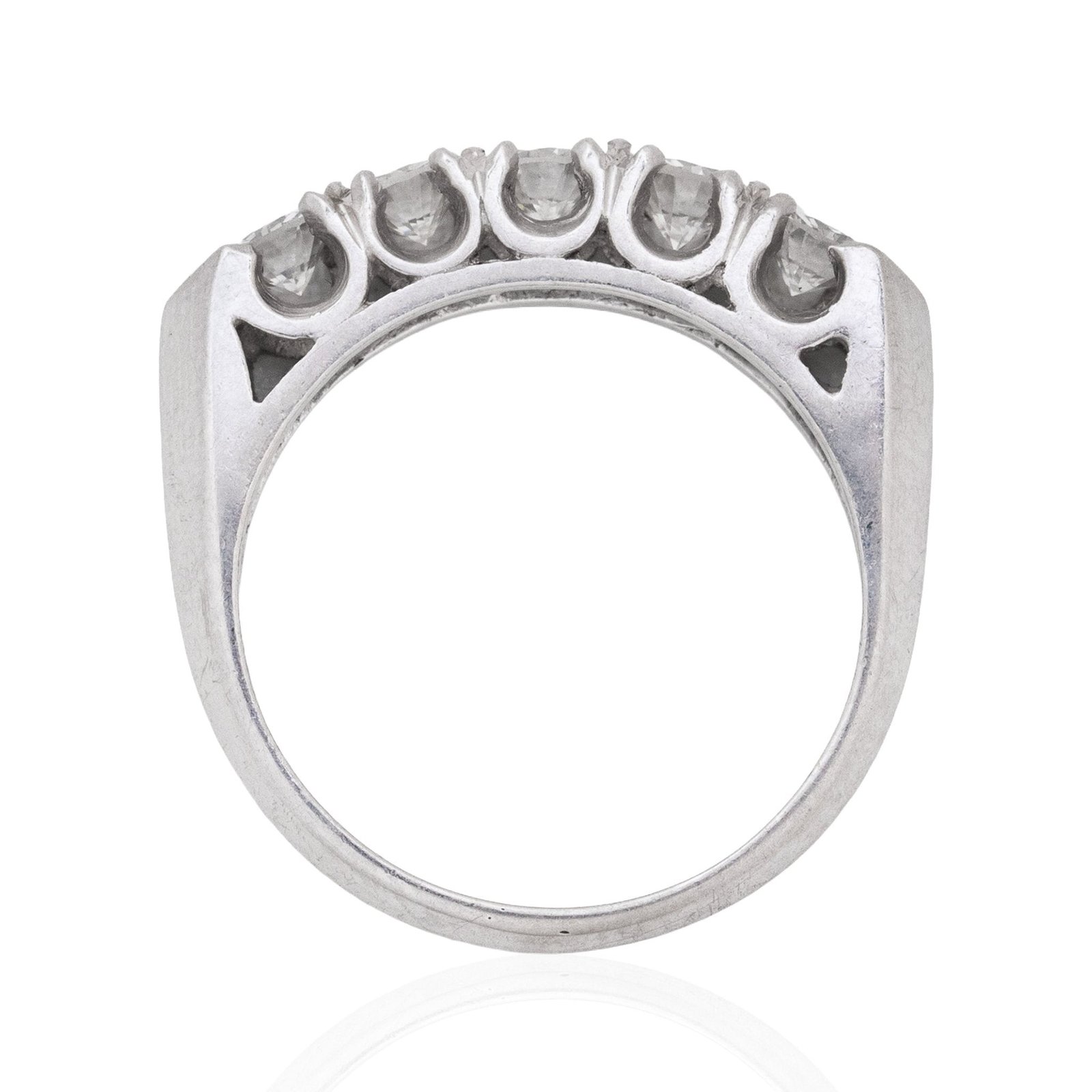 1.00ctw Vintage Round Brilliant Diamond 5-Stone Band - Image 7
