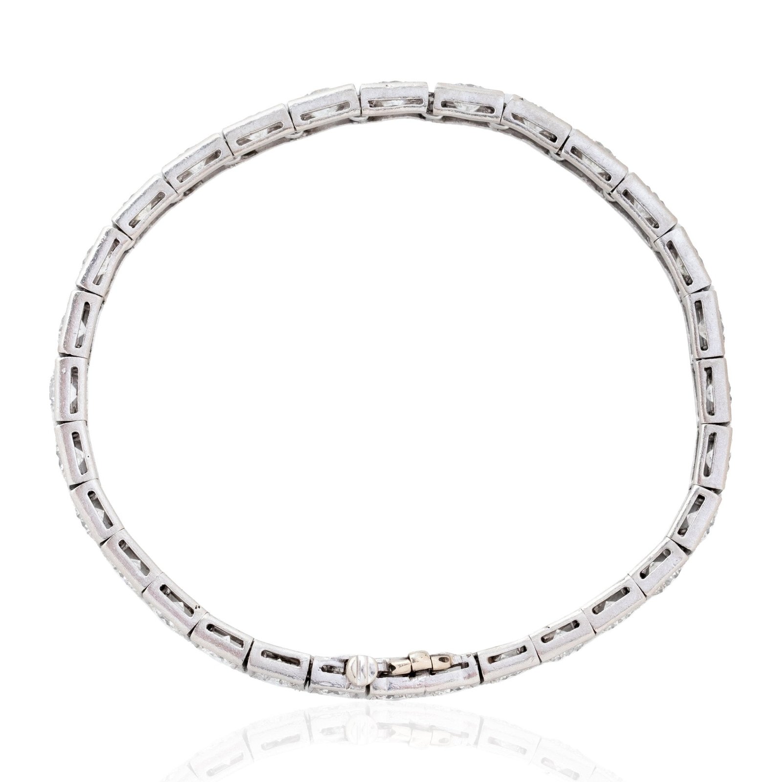 10.00ctw Vintage Round Cut Diamond Block Bracelet - Image 6