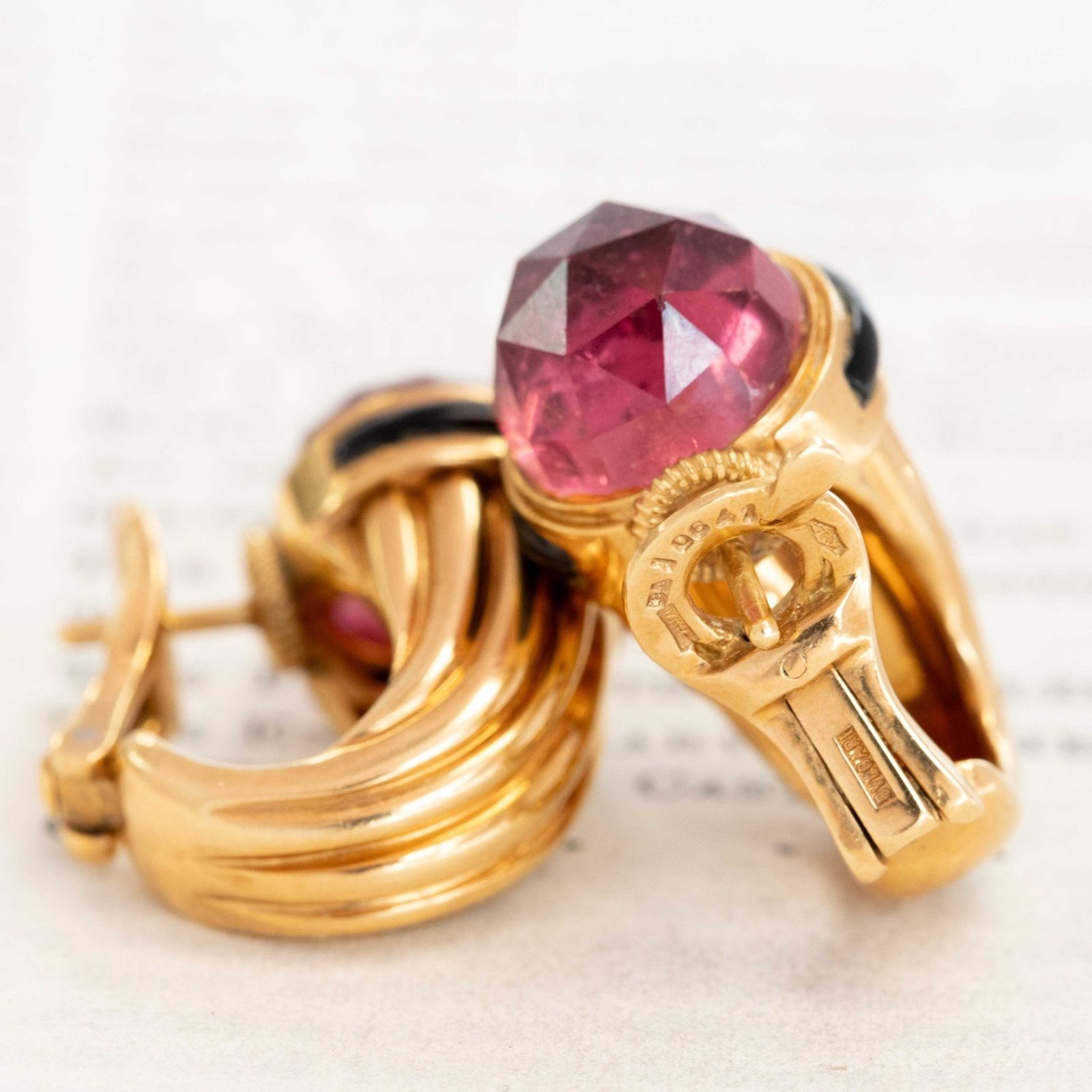 Vintage Rubellite Earrings, by Bvlgari - Image 5