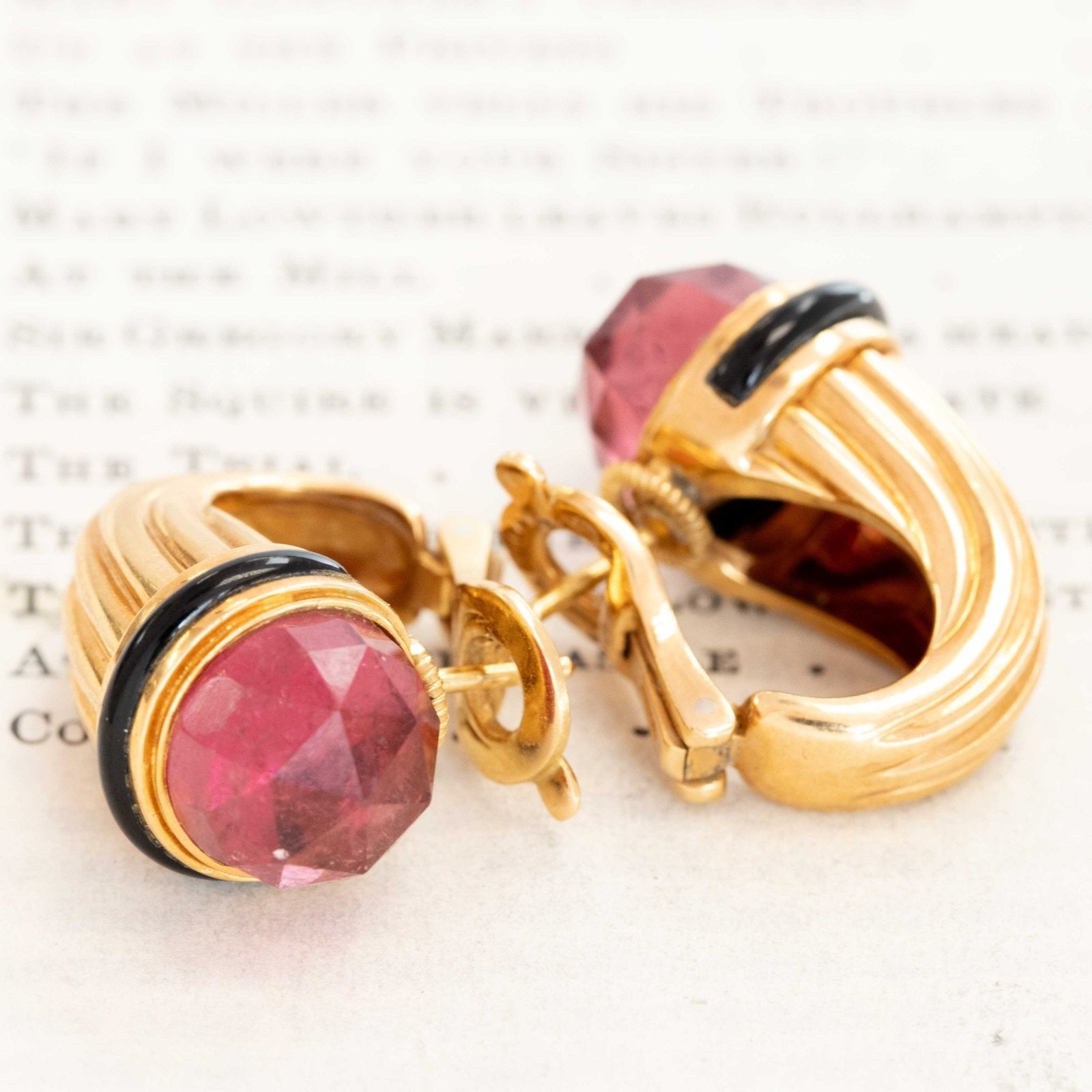 Vintage Rubellite Earrings, by Bvlgari - Image 3