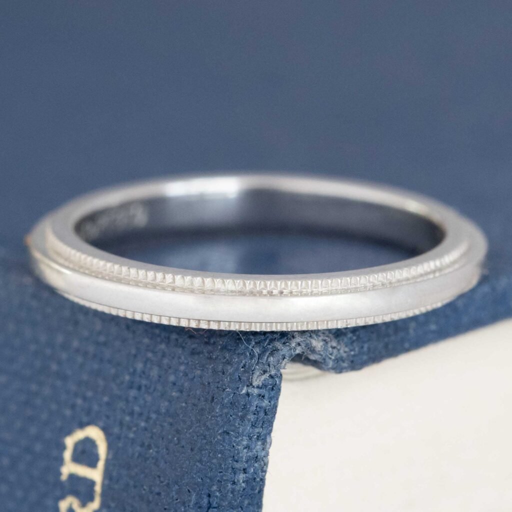 Vintage Slim Platinum Band with Milgrain, by Tiffany & Co.