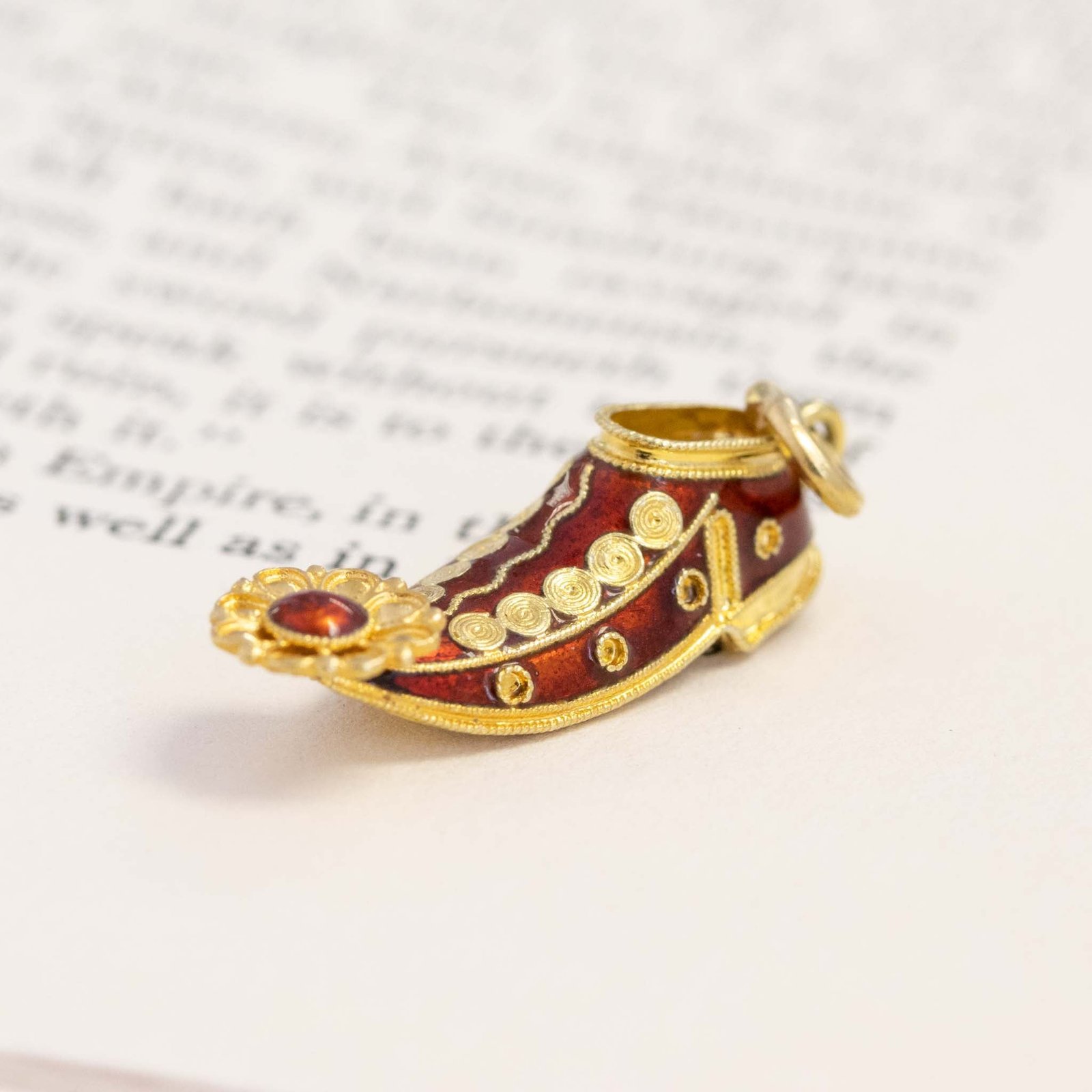 Vintage Slipper Enamel Pendant/Charm - Image 4