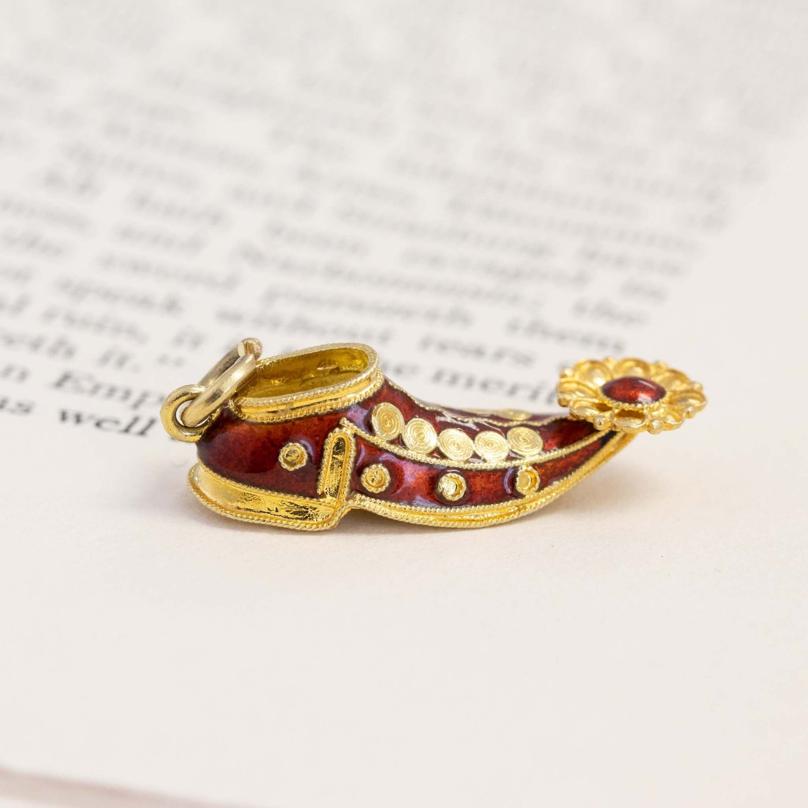 Vintage Slipper Enamel Pendant/Charm - Image 2