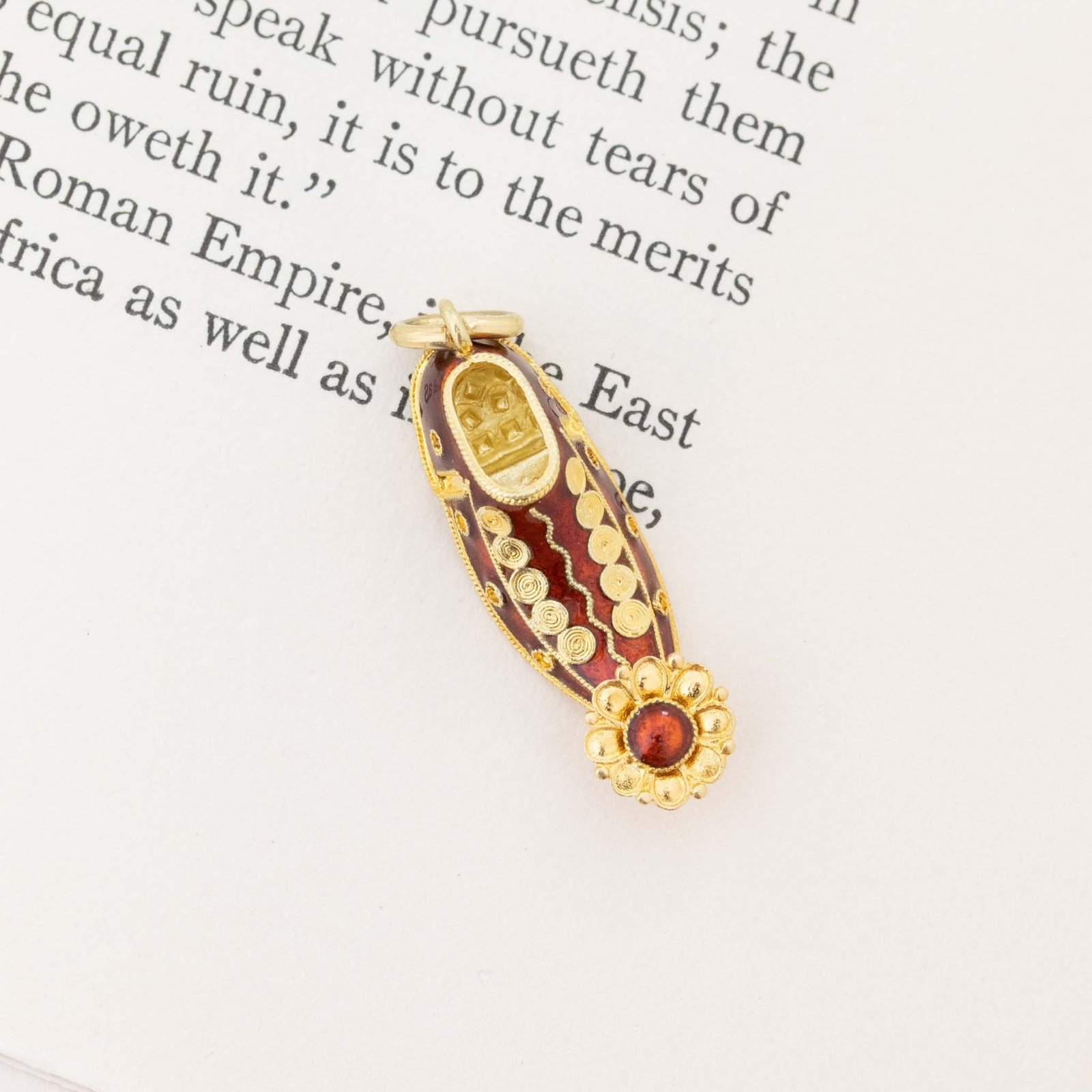 Vintage Slipper Enamel Pendant/Charm - Image 6