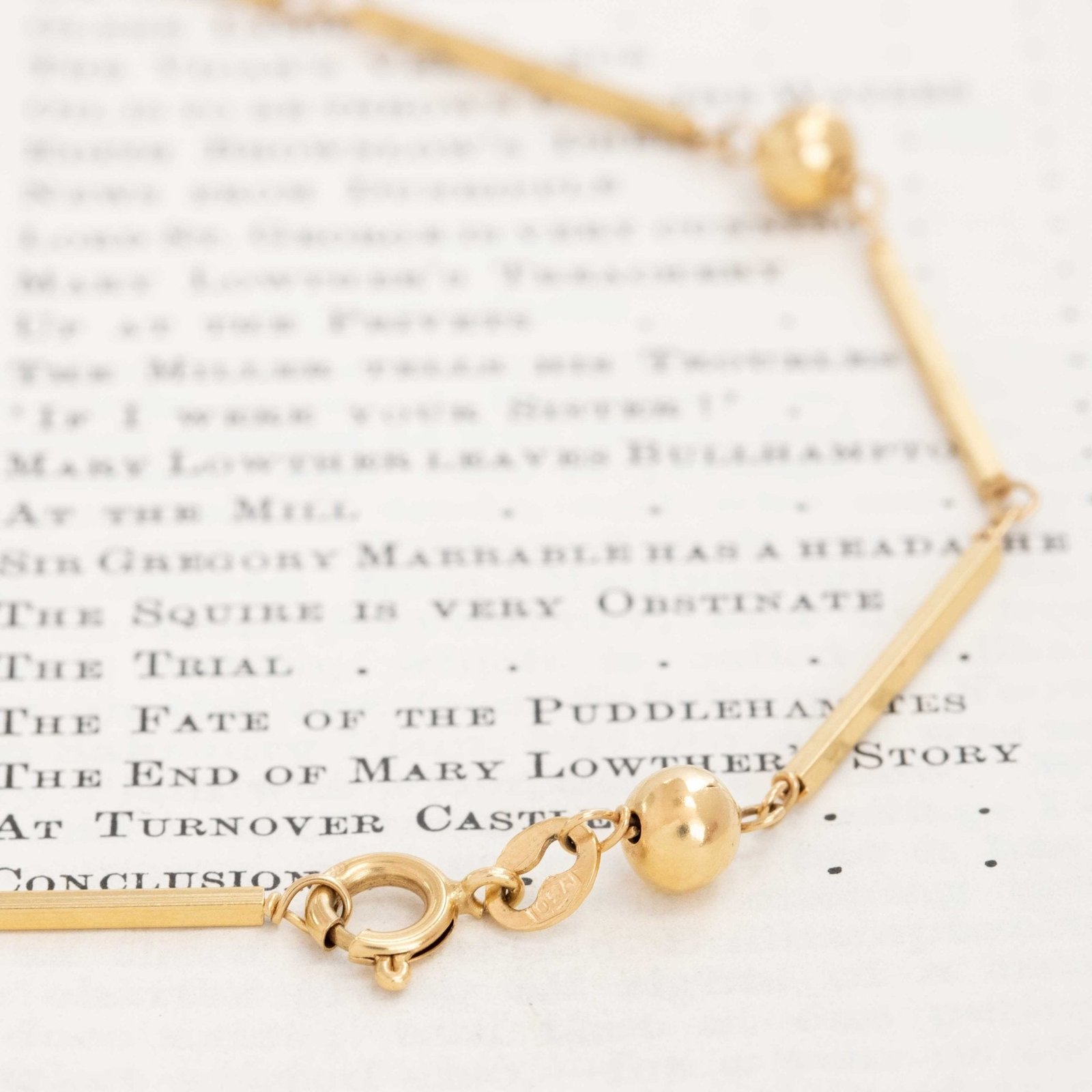 Vintage Sphere & Bar Link Long Chain Necklace - Image 3