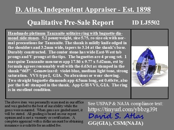 7.04ctw Vintage Tanzanite & Diamond Ring - Image 4