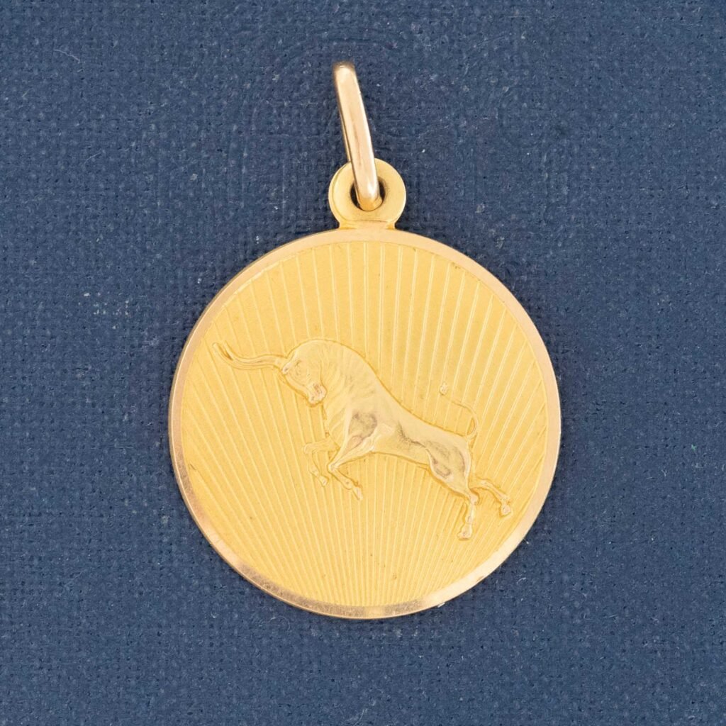 Vintage Taurus Medallion Pendant, Italian