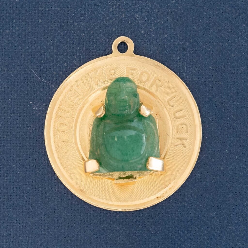 Vintage Touch Me For Good Luck Buddha Charm