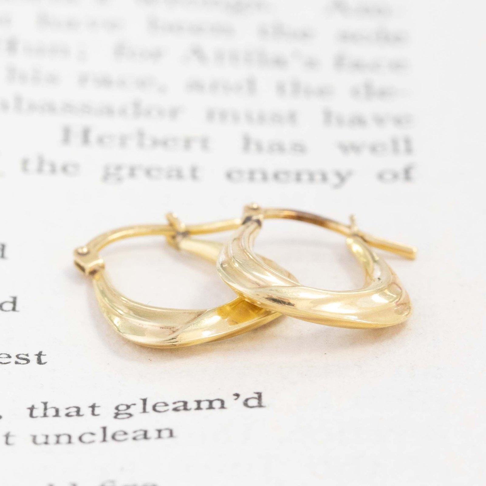 Vintage Triangular Drop Hoop Earrings - Image 3