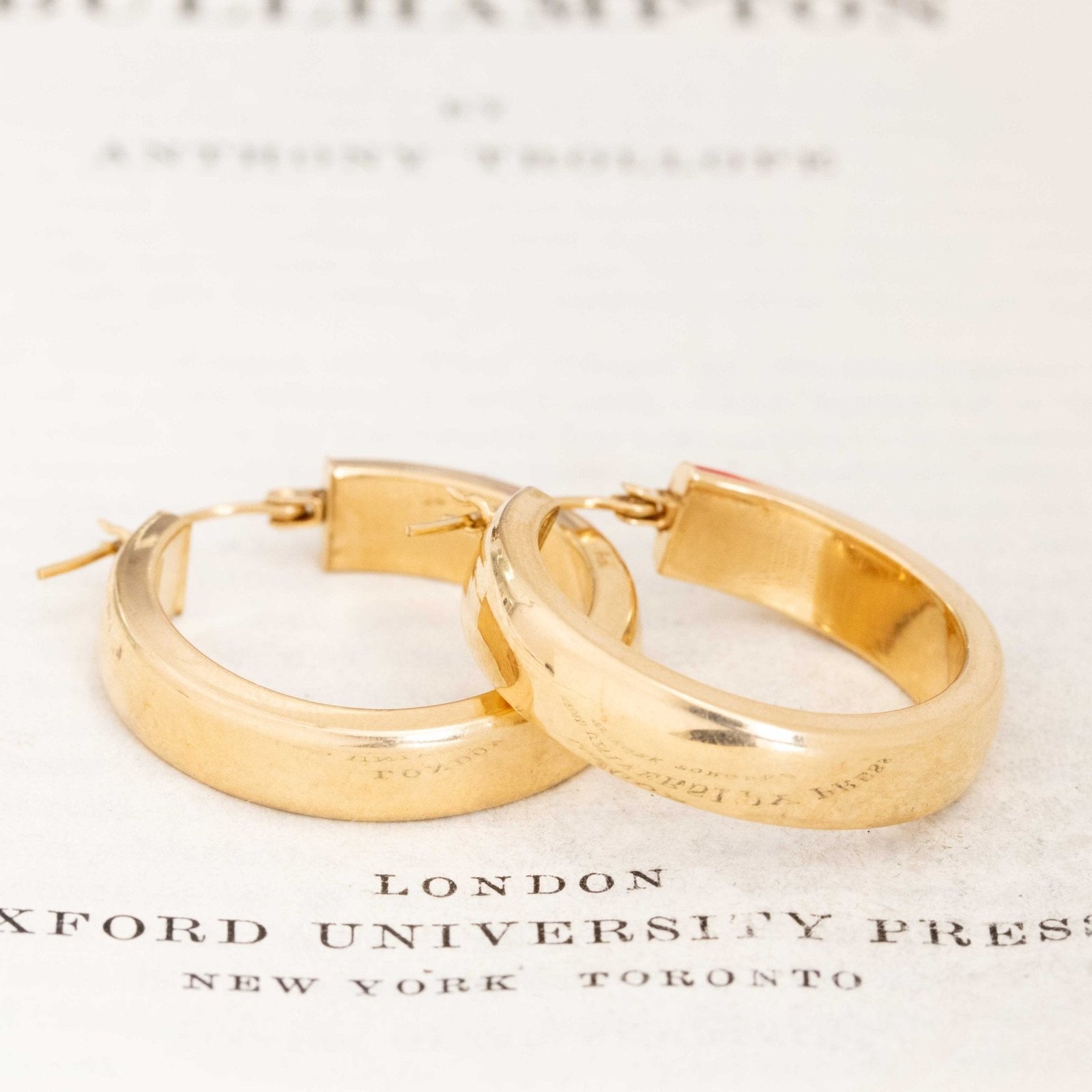 Vintage Wide Hoop Earrings - Image 3