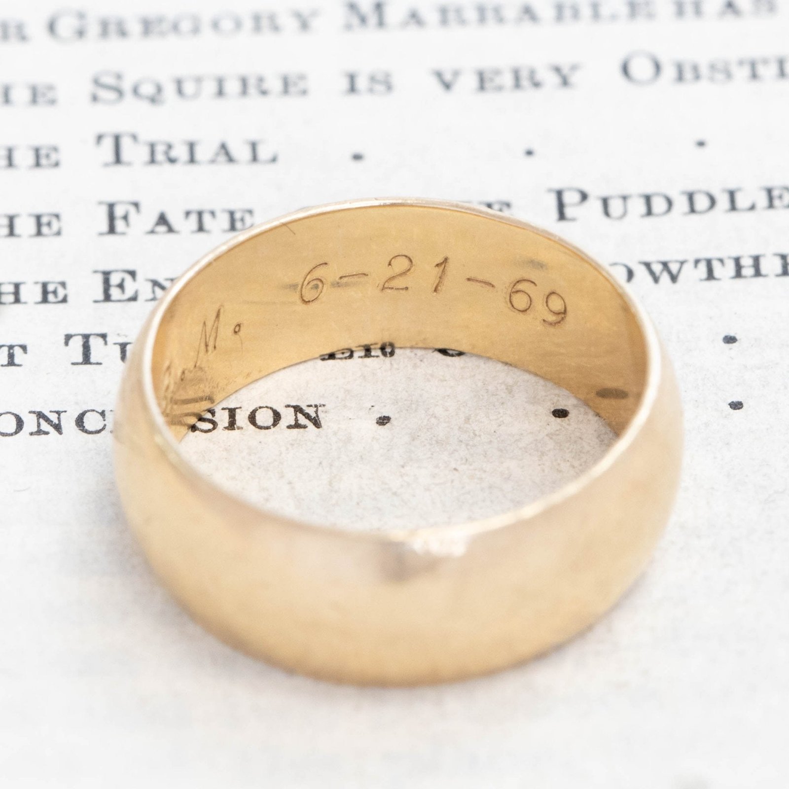 Vintage Wide Wedding Band, 7.80mm - Image 5