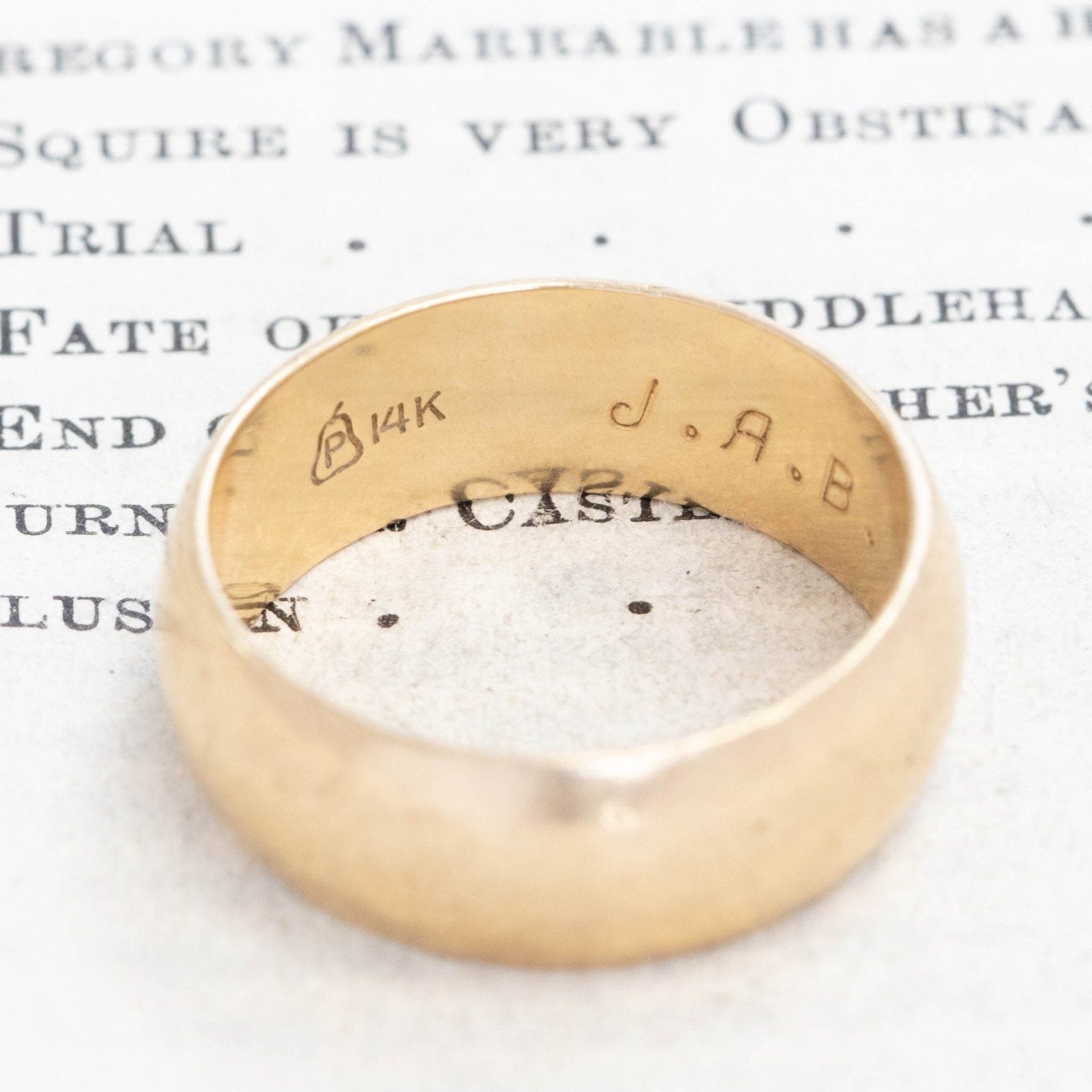 Vintage Wide Wedding Band, 7.80mm - Image 3