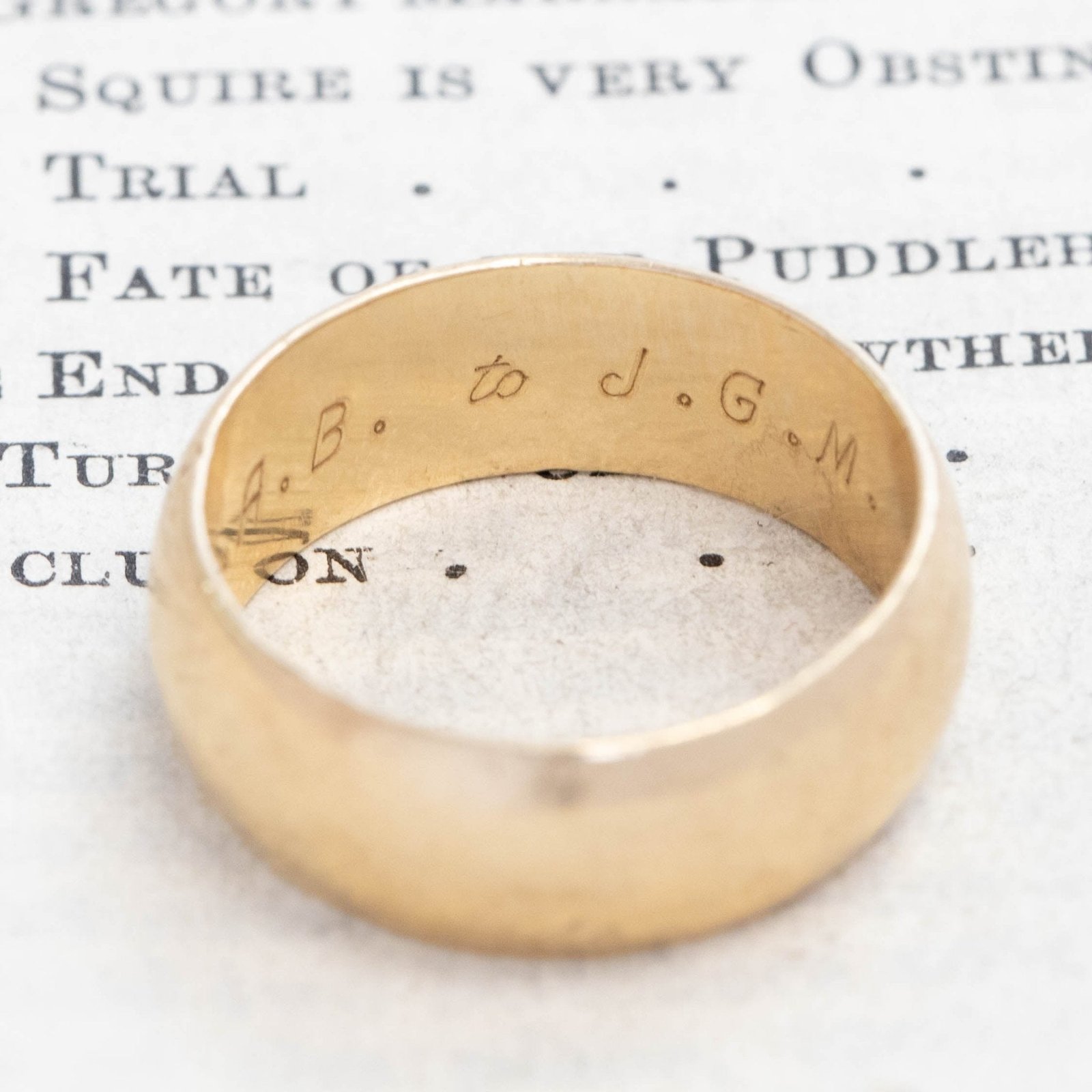 Vintage Wide Wedding Band, 7.80mm - Image 4